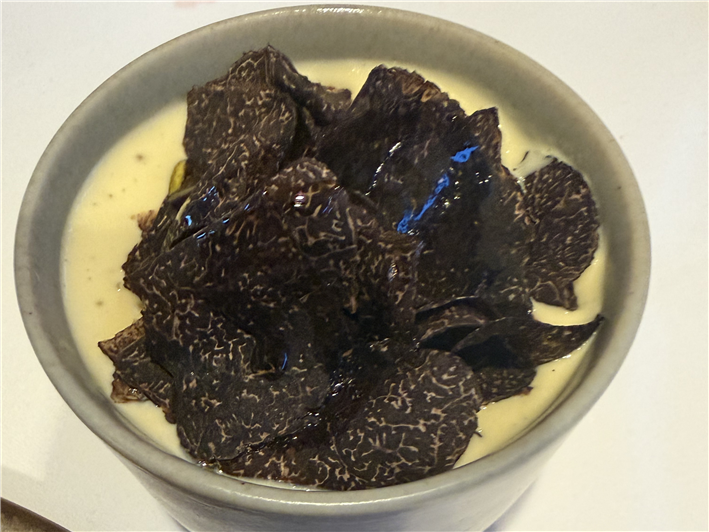 mash, chicken offal and truffle side dish